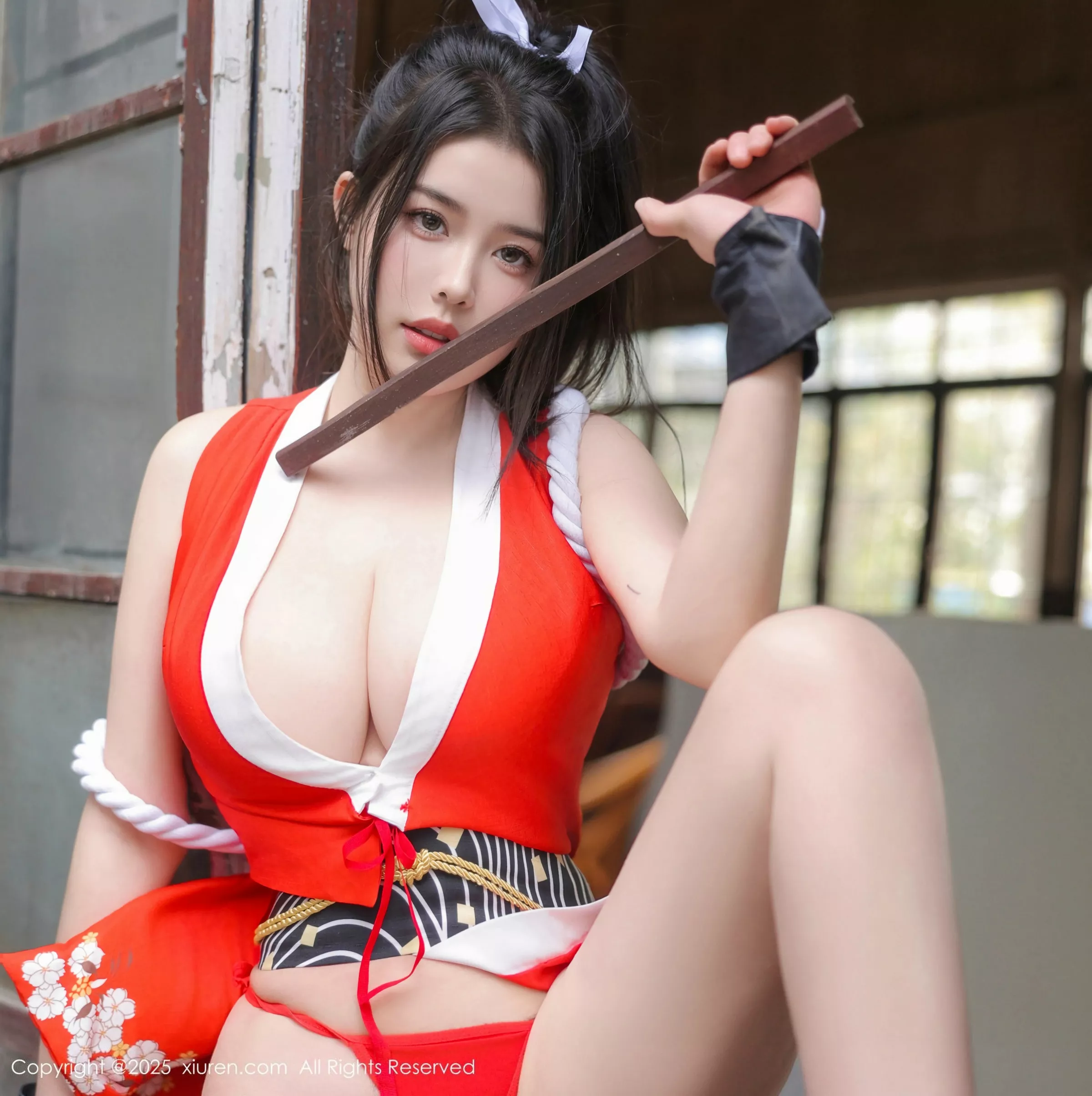 秀人集.com_[XiuRen秀人网]No.10133_模特林若凡F性感红色不知火舞服饰配丁字裤秀丰满身材诱惑写真81P