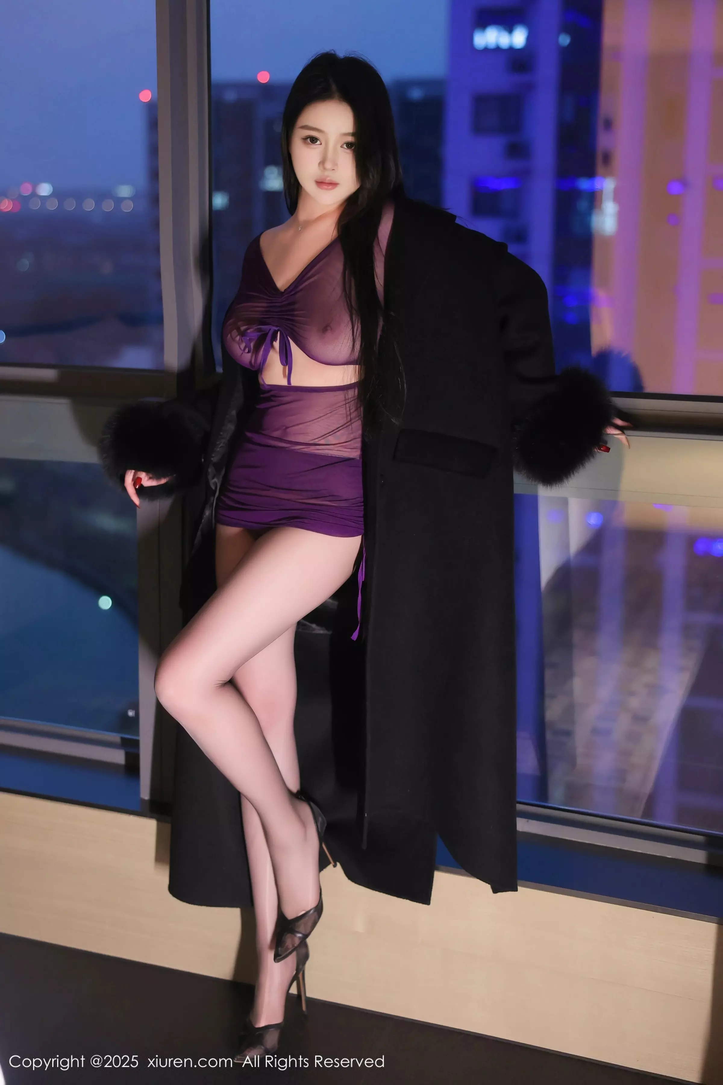 秀人集.com_[XiuRen秀人网]No.10050_模特温妮性感紫色薄透情趣服饰配超薄黑丝秀凹凸身材诱惑写真76P