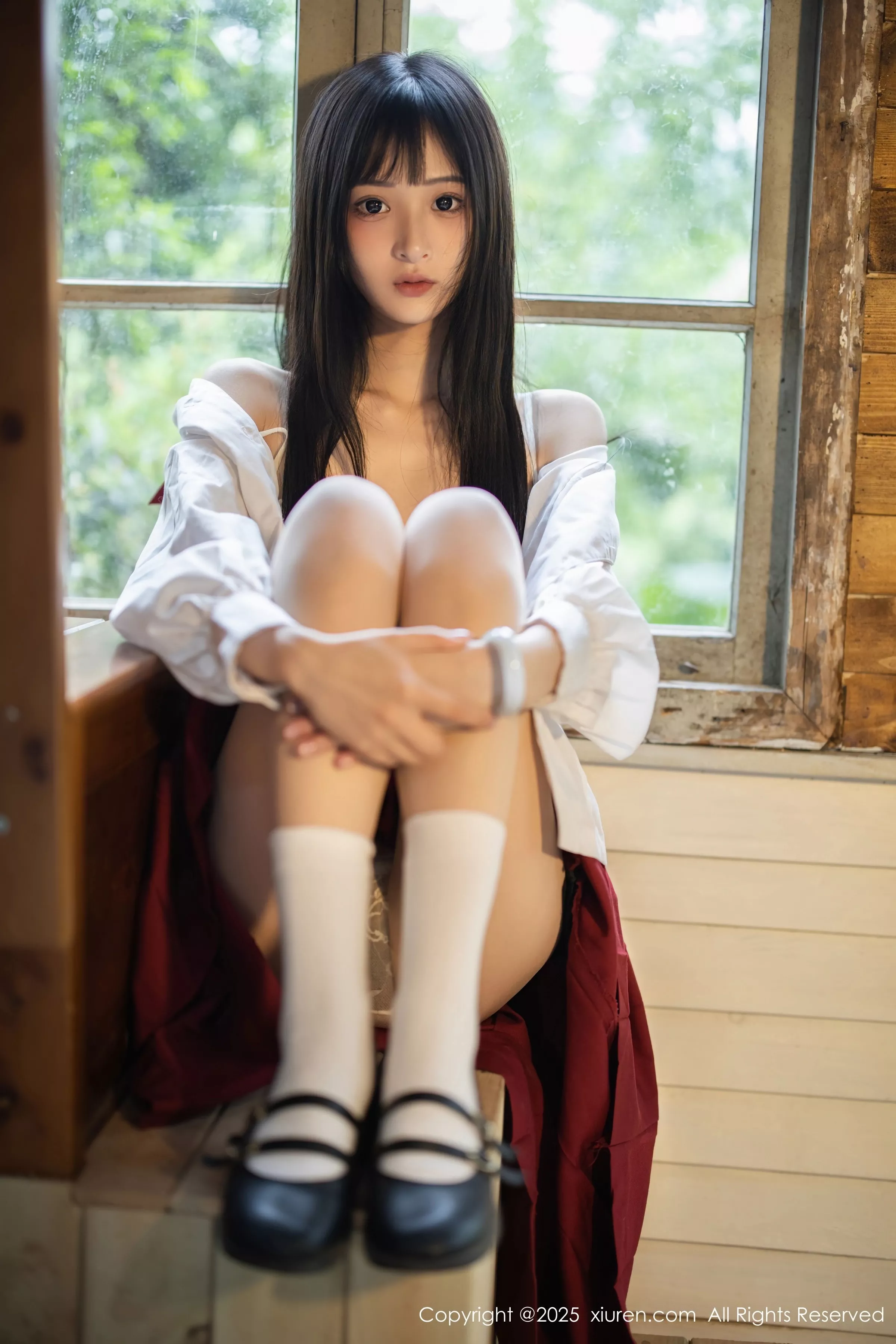 秀人集.com_[XiuRen秀人网]No.10215_新人模特茂木希子性感红色裙子配肉色丝袜秀完美曲线诱惑写真82P