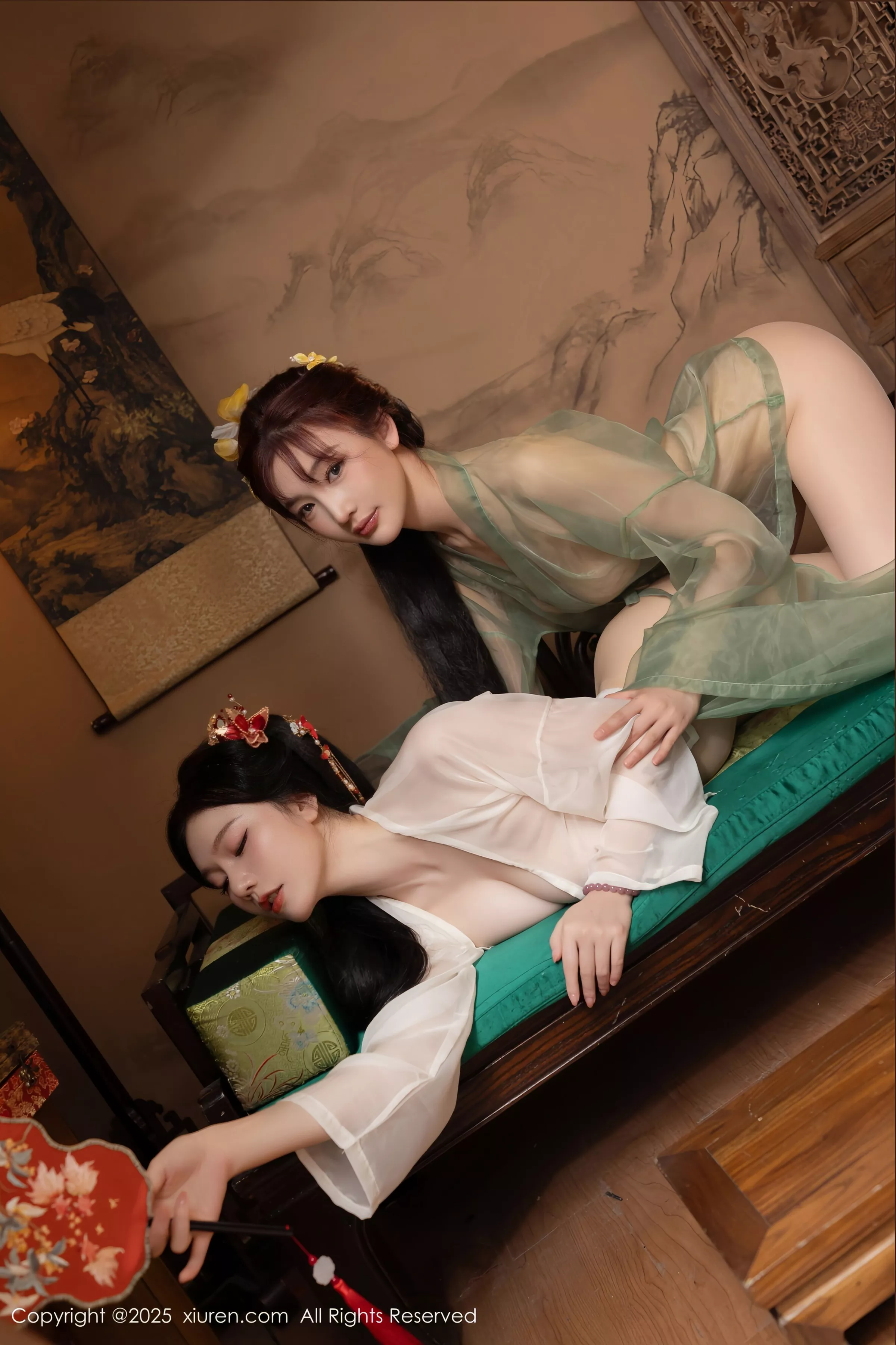 秀人集.com_[XiuRen秀人网]No.10223_模特合集女神陆萱萱＆安然anran激情互动薄纱古装撩人诱惑写真80P