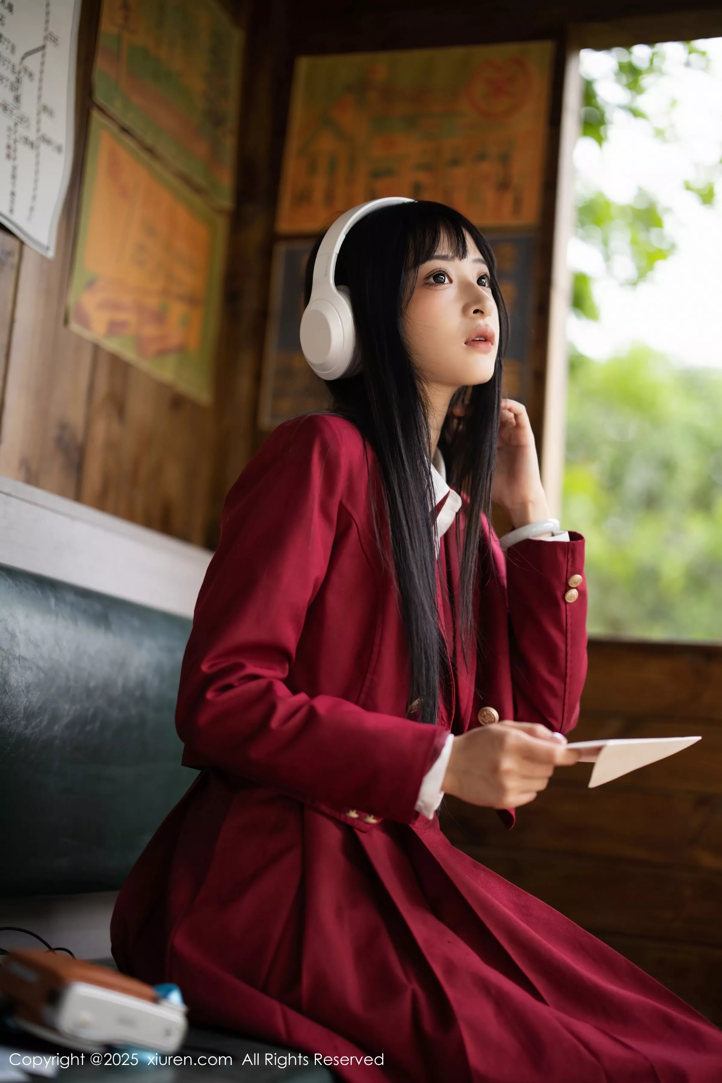 秀人集.com_[XiuRen秀人网]No.10215_新人模特茂木希子性感红色裙子配肉色丝袜秀完美曲线诱惑写真82P