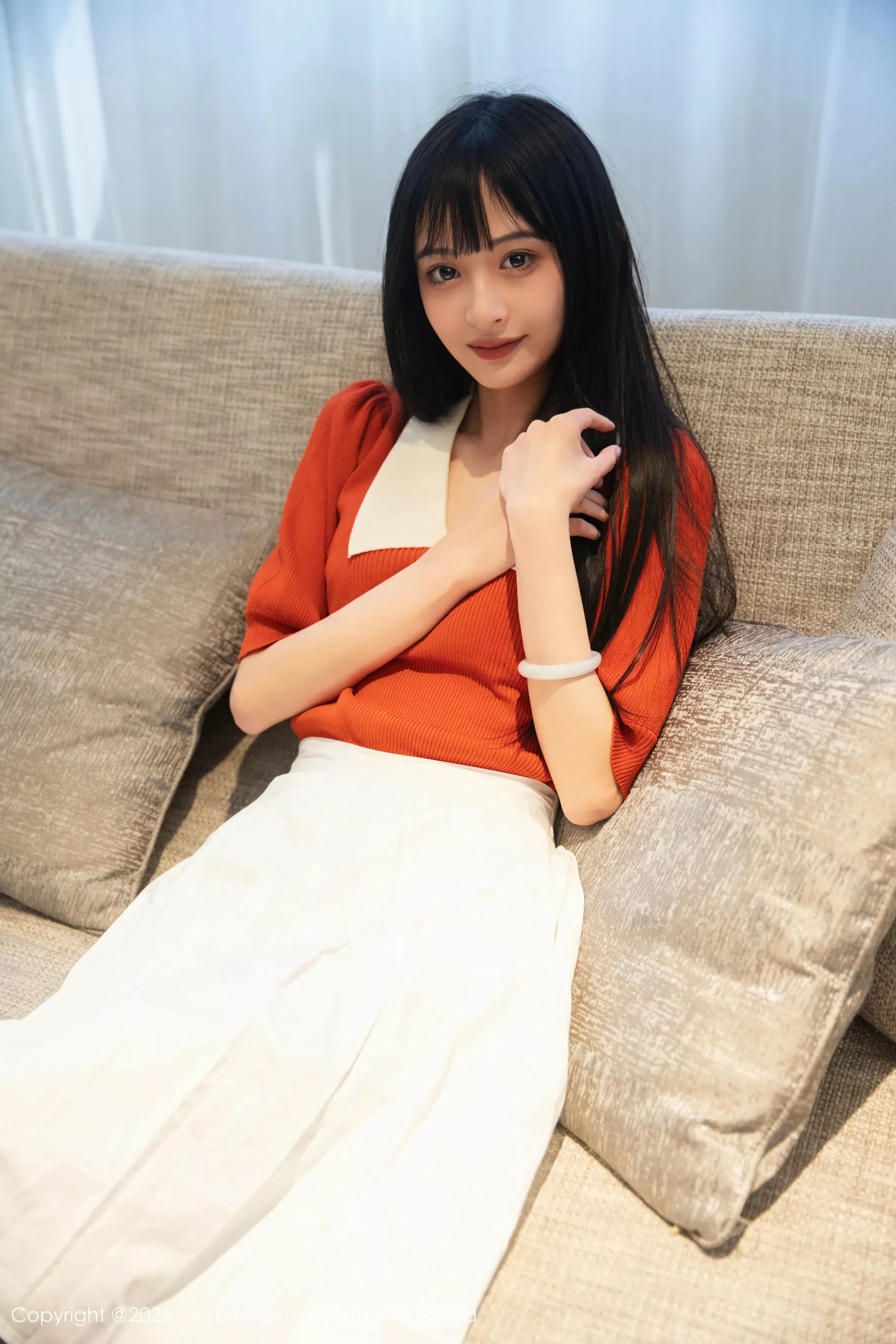 秀人集.com_[XiuRen秀人网]No.10247_模特茂木希子性感橙T露白色内衣配超薄肉丝秀完美身材诱惑写真80P