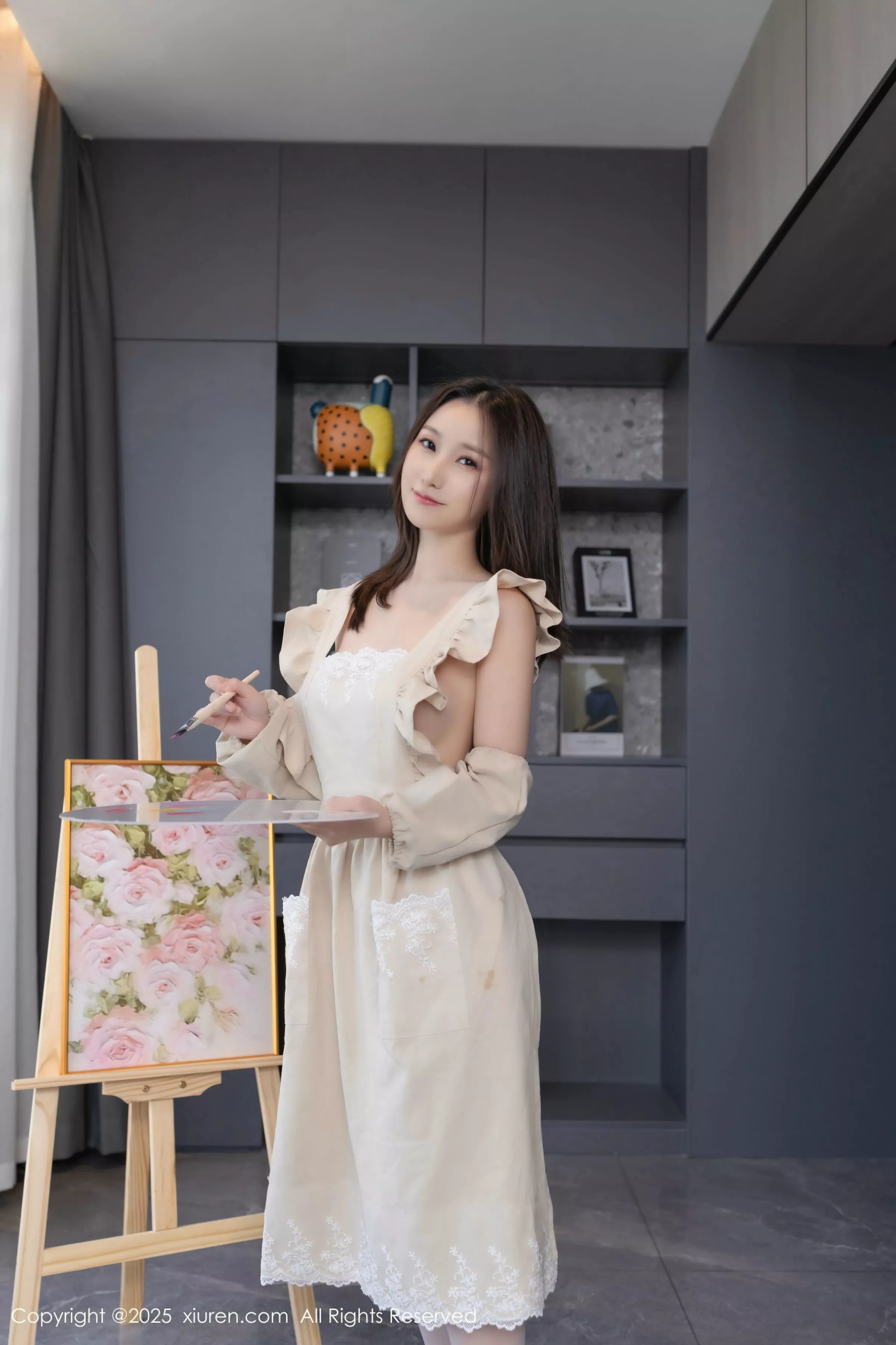 秀人集.com_[XiuRen秀人网]No.10308_模特杏子Yada画家主题性感白色内衣配白丝袜秀曼妙身姿诱惑写真81P