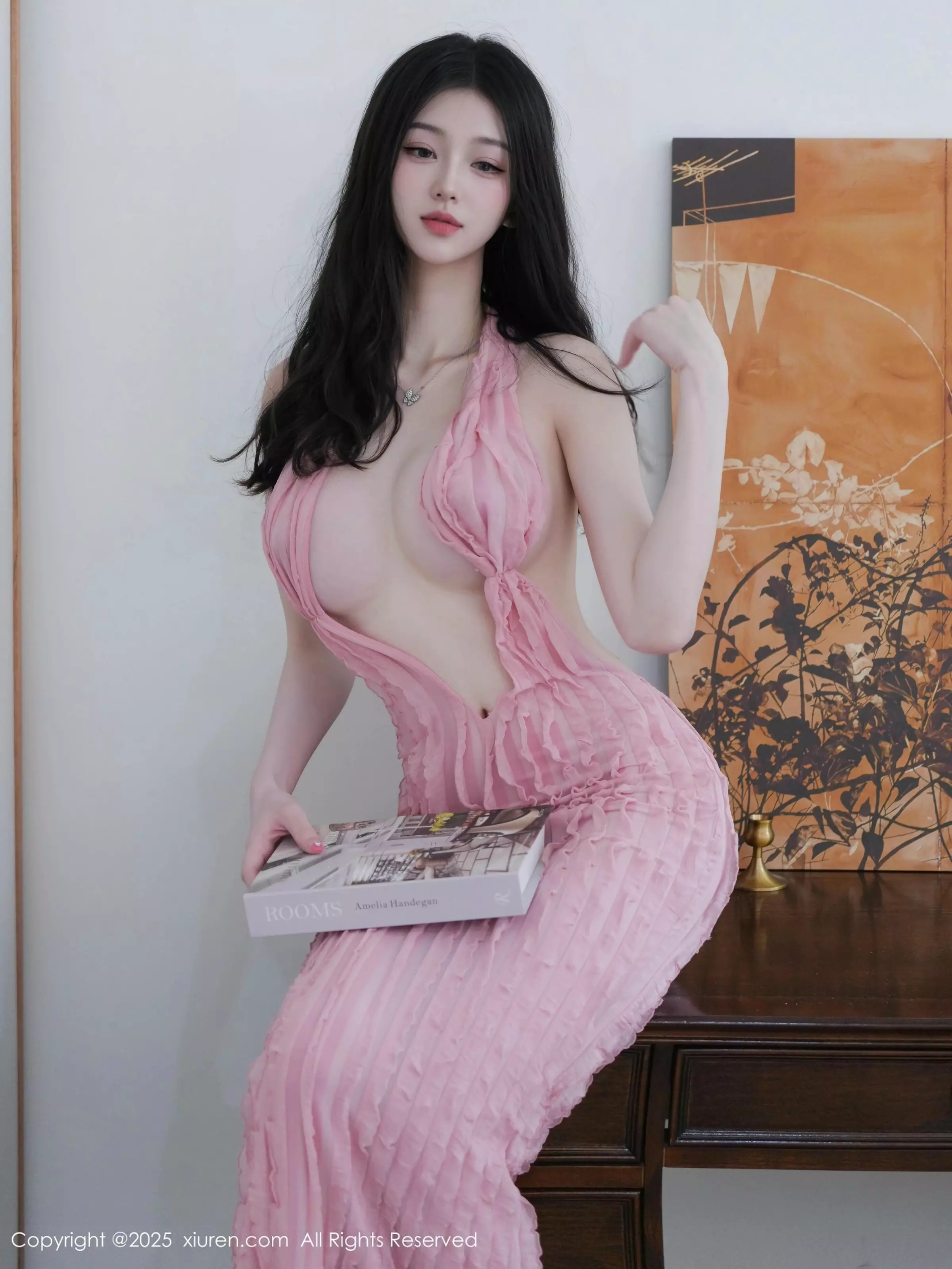 秀人集.com_[XiuRen秀人网]No.10309_新人模特白小蝶性感粉色连衣裙露白色内衣秀完美曲线诱惑写真80P