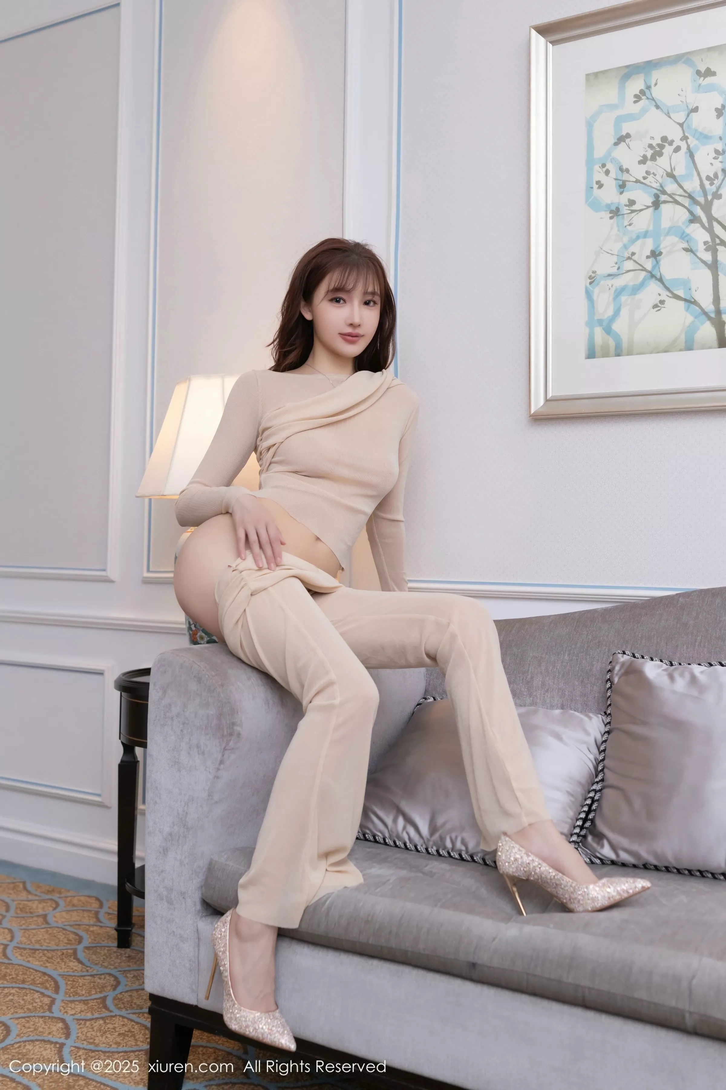 秀人集.com_[XiuRen秀人网]No.10436_模特陆萱萱性感白色情趣内衣配白色丝袜秀柔美身材撩人诱惑写真80P