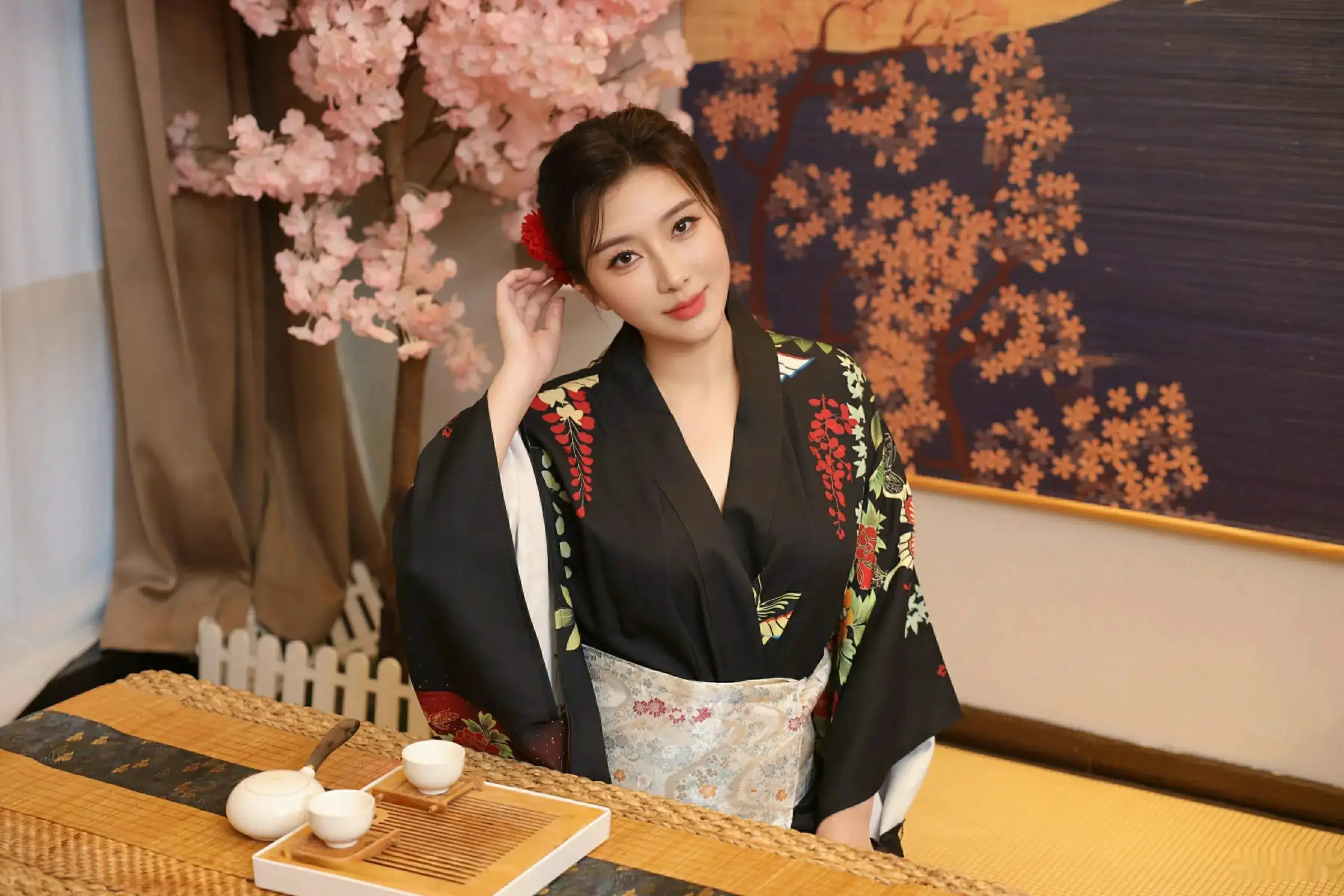 秀人集.com_[XiuRen秀人网]No.10627_模特苏一诺性感日系黑色服饰露红色内衣秀曼妙身材迷人诱惑写真80P