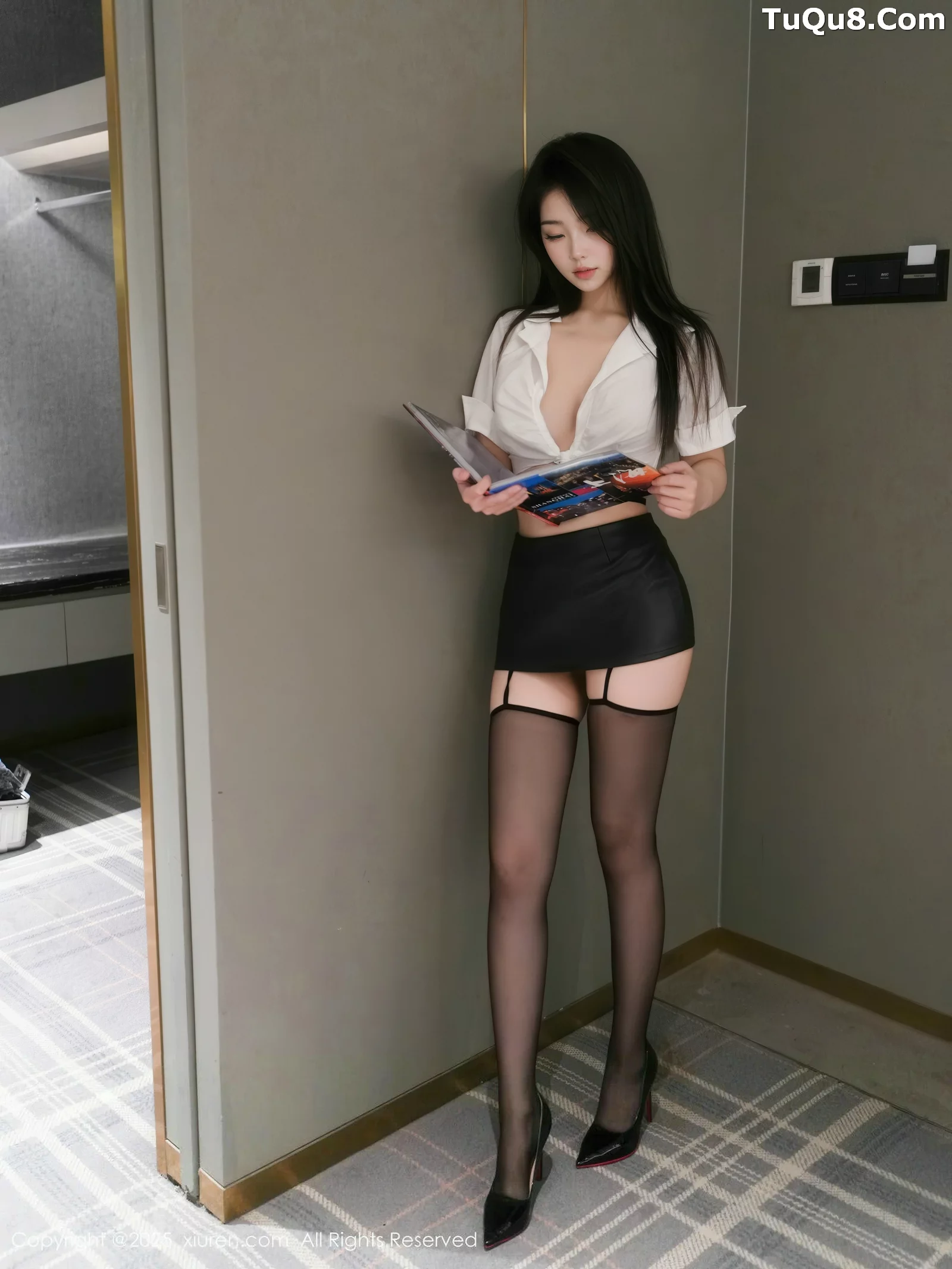 秀人集.com_[XiuRen秀人网]No.10669_新人模特烧烧小桃性感黑色情趣内衣配黑丝吊袜秀曼妙身材诱惑写真99P