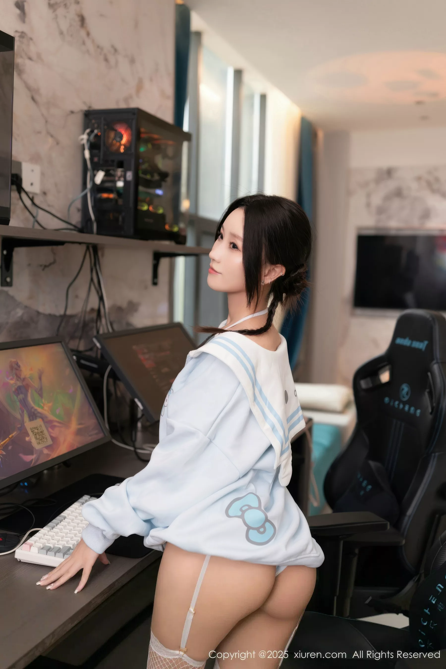 秀人集.com_[XiuRen秀人网]No.10778_模特杏子Yada性感蓝色三点式内衣配白丝网袜秀曼妙身姿诱惑写真72P