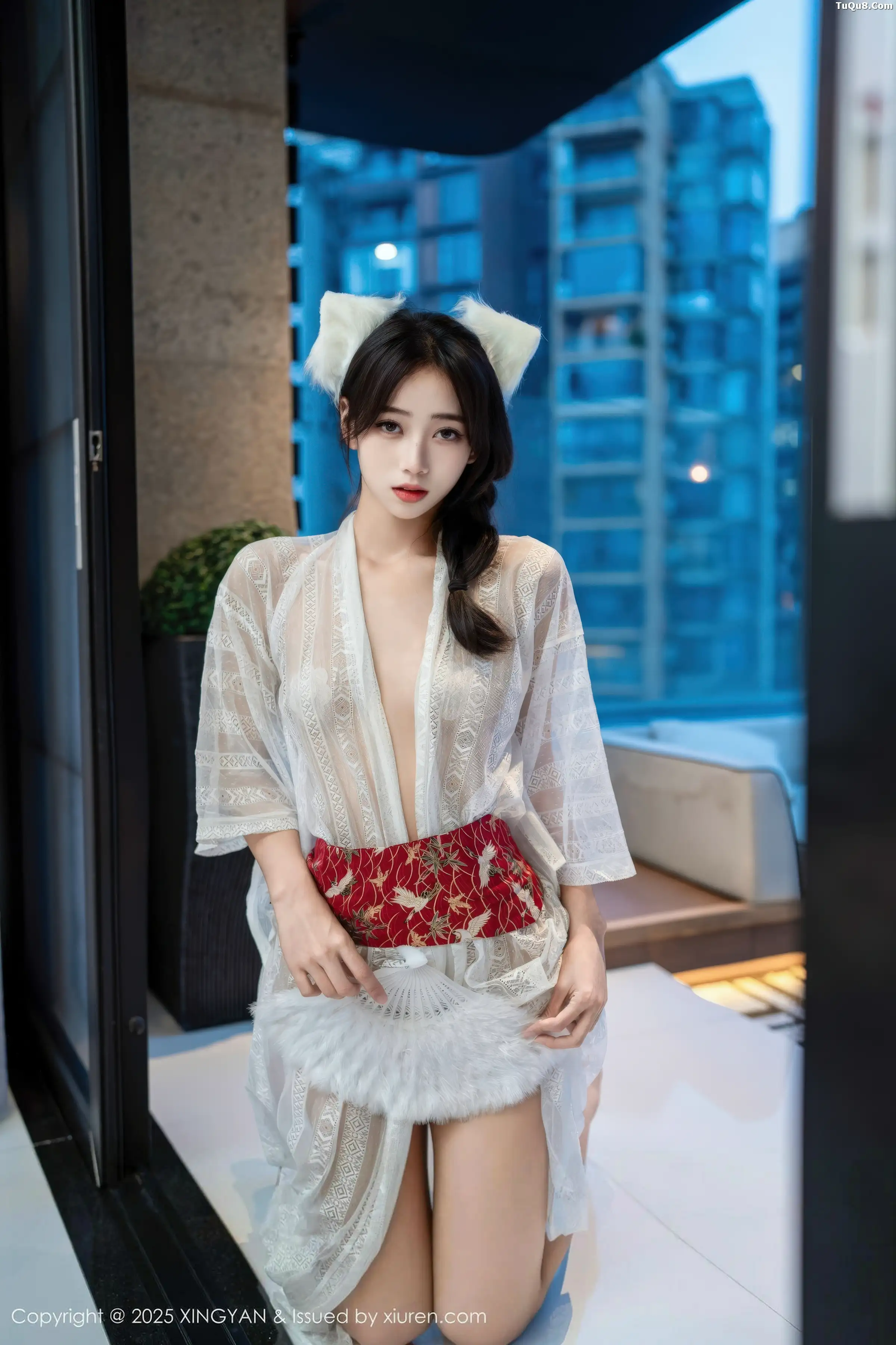秀人集.com_[XINGYAN星颜社]VOL.442_模特时安安私房性感白色薄透连衣裙秀柔美身姿迷人诱惑写真75P