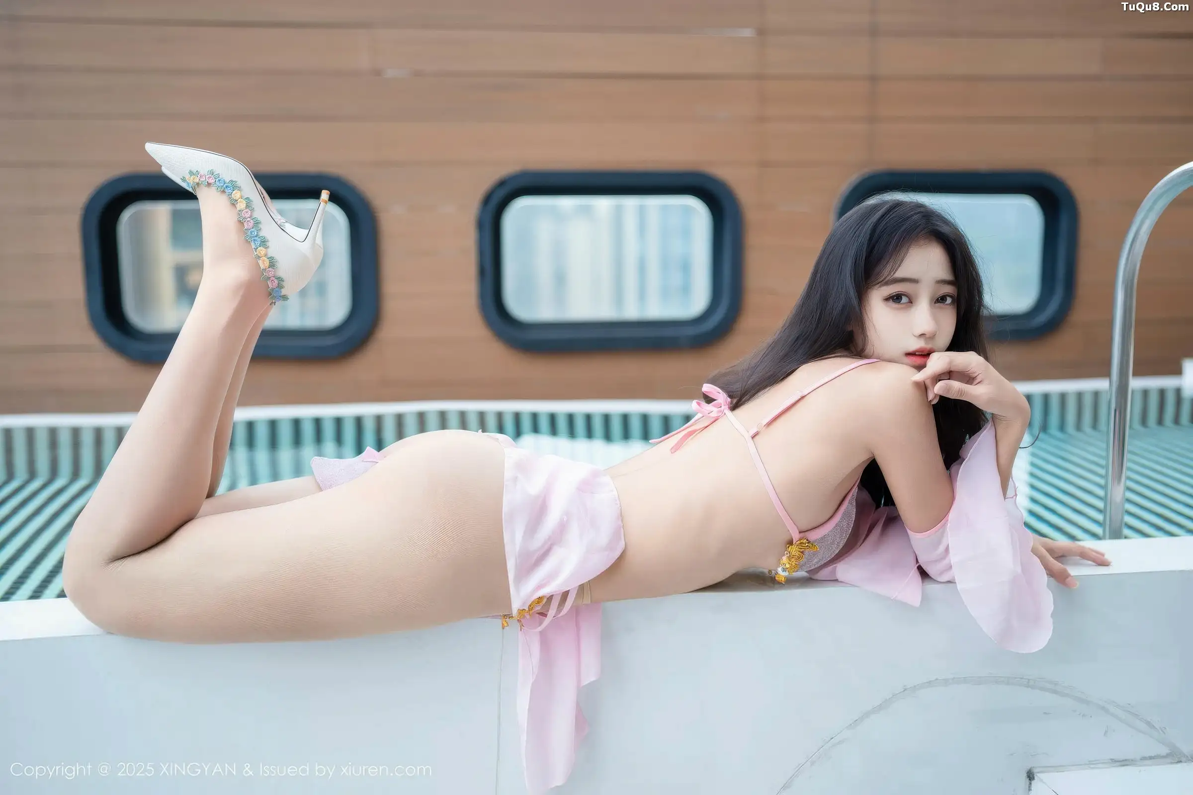 秀人集.com_[XINGYAN星颜社]VOL.430_模特时安安泳池性感紫色泳衣配超薄肉丝秀柔美身姿诱惑写真81P